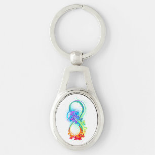 Infinity with Rainbow Jellyfish Key Ring