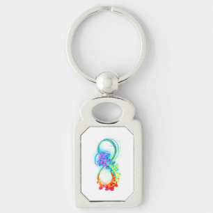 Infinity with Rainbow Jellyfish Key Ring