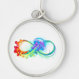 Infinity with Rainbow Jellyfish Key Ring
