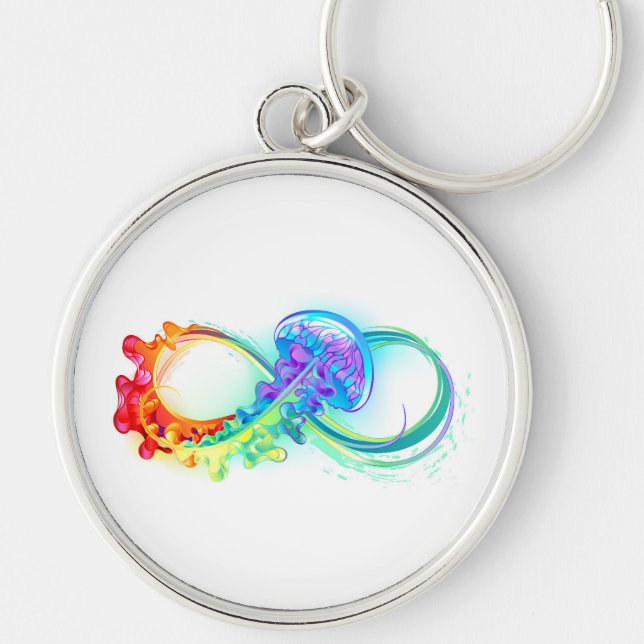 Infinity with Rainbow Jellyfish Key Ring (Front)