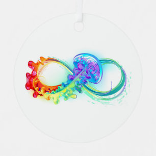 Infinity with Rainbow Jellyfish Metal Tree Decoration