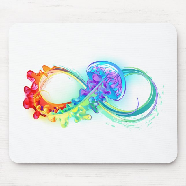 Infinity with Rainbow Jellyfish Mouse Pad (Front)