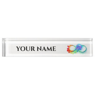 Infinity with Rainbow Jellyfish Nameplate