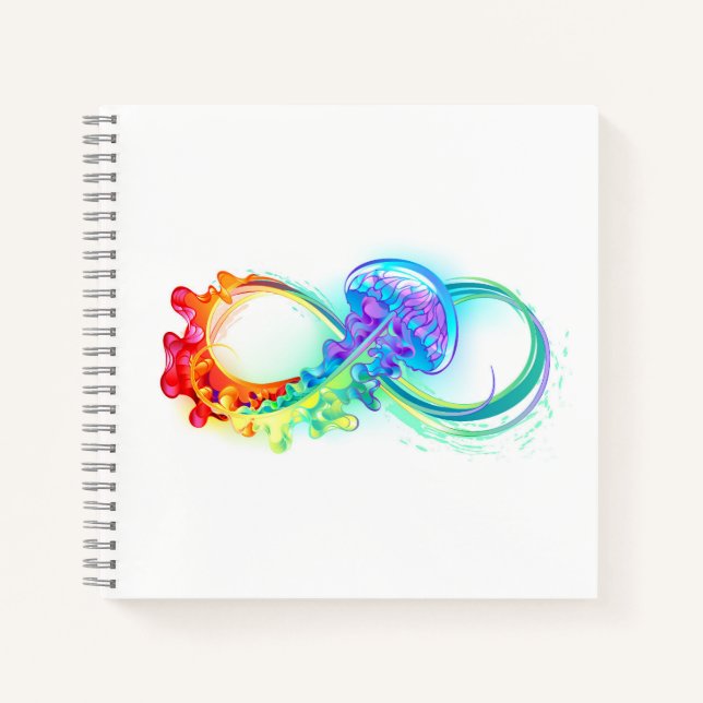 Infinity with Rainbow Jellyfish Notebook (Front)