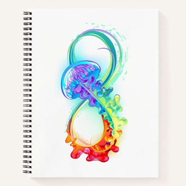 Infinity with Rainbow Jellyfish Notebook (Front)