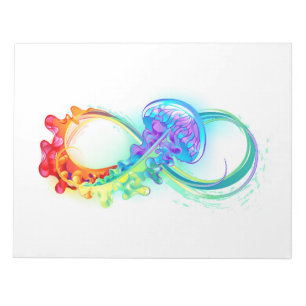 Infinity with Rainbow Jellyfish Notepad