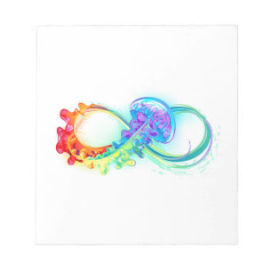 Infinity with Rainbow Jellyfish Notepad