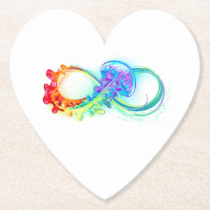 Infinity with Rainbow Jellyfish Paper Coaster