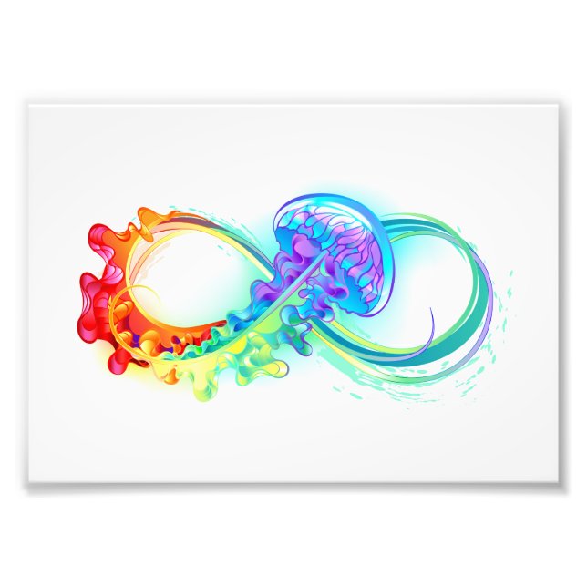 Infinity with Rainbow Jellyfish Photo Print (Front)