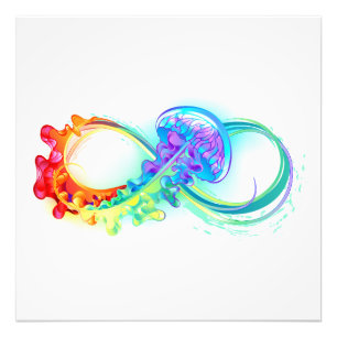 Infinity with Rainbow Jellyfish Photo Print