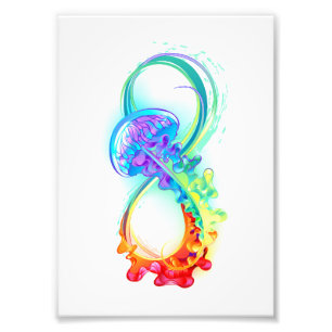 Infinity with Rainbow Jellyfish Photo Print