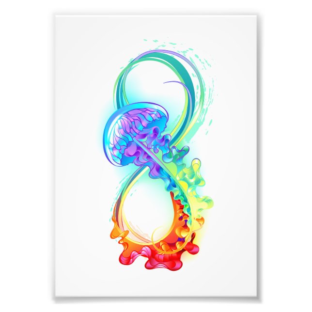 Infinity with Rainbow Jellyfish Photo Print (Front)