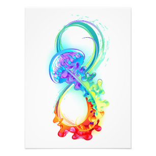 Infinity with Rainbow Jellyfish Photo Print