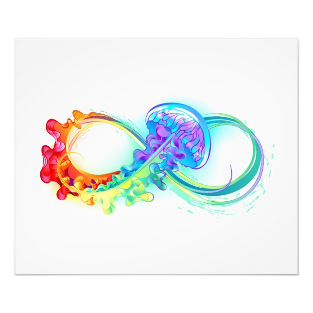 Infinity with Rainbow Jellyfish Photo Print (Front)