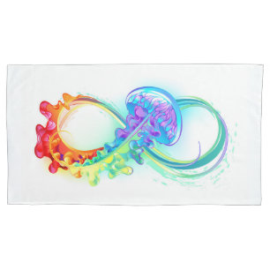 Infinity with Rainbow Jellyfish Pillowcase