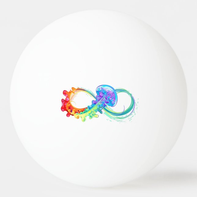 Infinity with Rainbow Jellyfish Ping Pong Ball (Front)