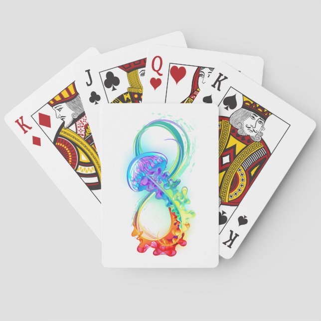 Infinity with Rainbow Jellyfish Playing Cards (Back)