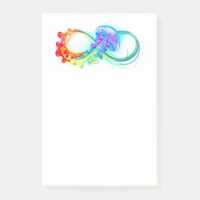 Infinity with Rainbow Jellyfish Post-it Notes (Front)