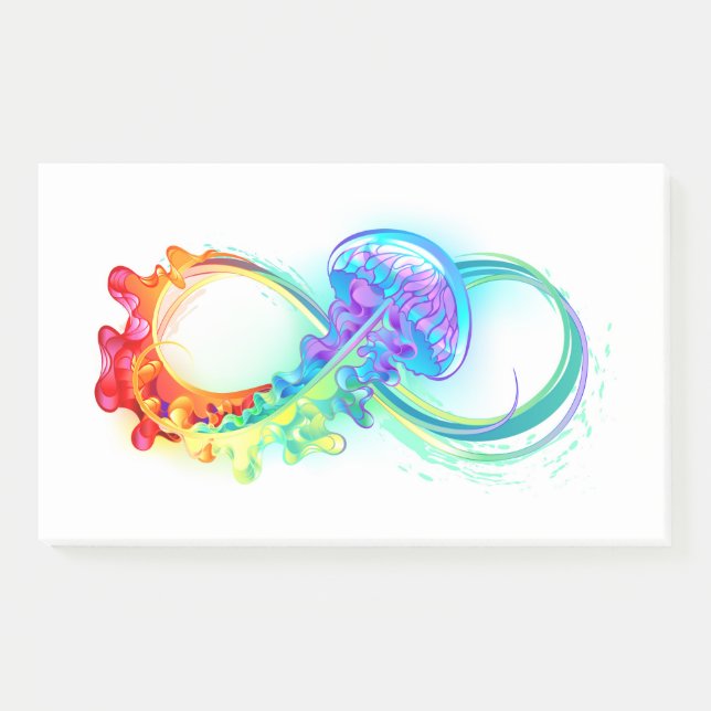 Infinity with Rainbow Jellyfish Post-it Notes (Front)