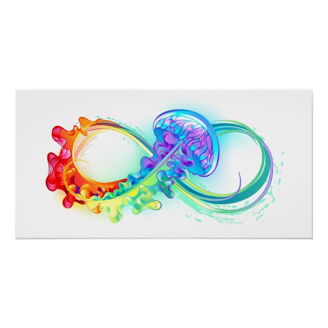 Infinity with Rainbow Jellyfish Poster (Front)