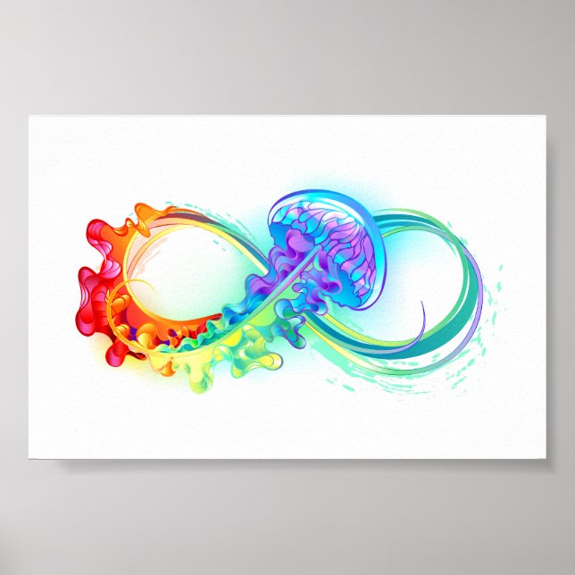 Infinity with Rainbow Jellyfish Poster (Front)