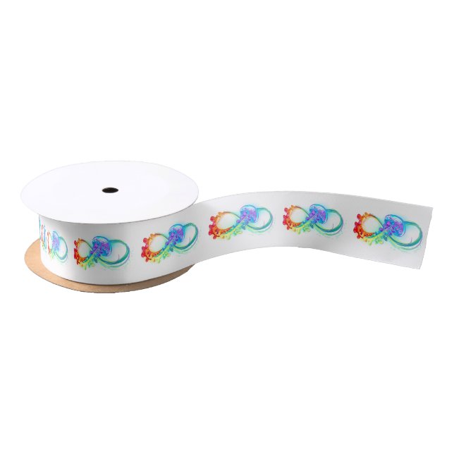 Infinity with Rainbow Jellyfish Satin Ribbon (Spool)