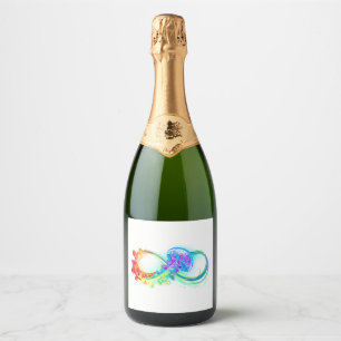 Infinity with Rainbow Jellyfish Sparkling Wine Label