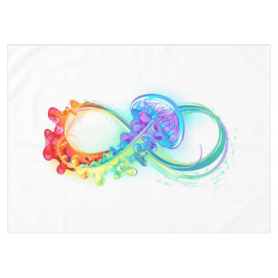 Infinity with Rainbow Jellyfish Tablecloth