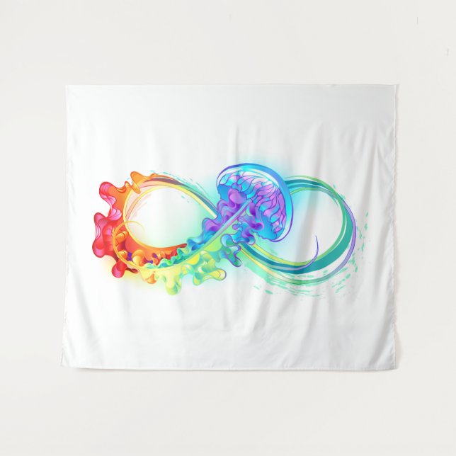 Infinity with Rainbow Jellyfish Tapestry (Front (Horizontal))