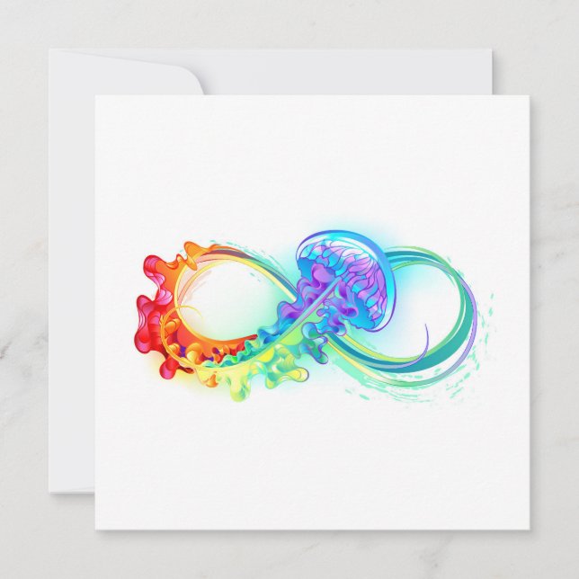 Infinity with Rainbow Jellyfish Thank You Card (Front)