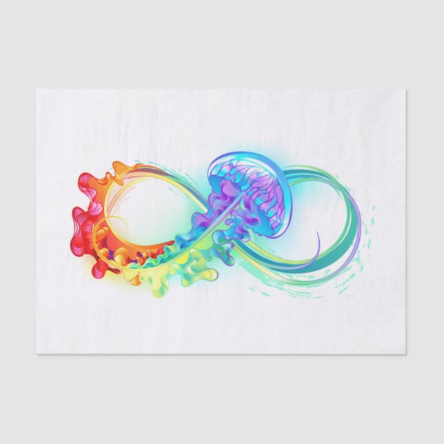 Infinity with Rainbow Jellyfish Tissue Paper (Front)