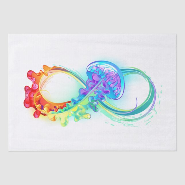 Infinity with Rainbow Jellyfish Tissue Paper (Front)