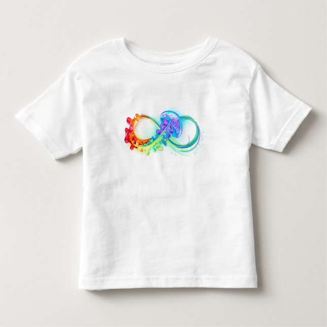 Infinity with Rainbow Jellyfish Toddler T-Shirt (Front)