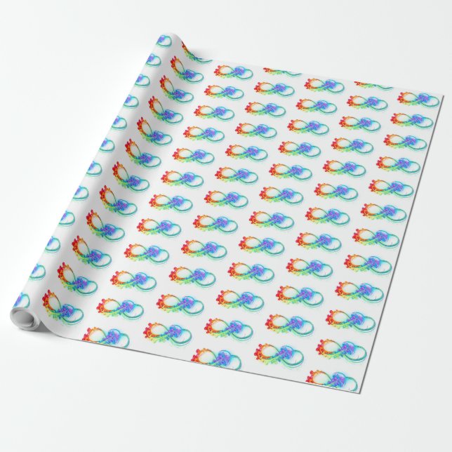 Infinity with Rainbow Jellyfish Wrapping Paper (Unrolled)