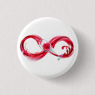 Infinity with Red Wine 3 Cm Round Badge