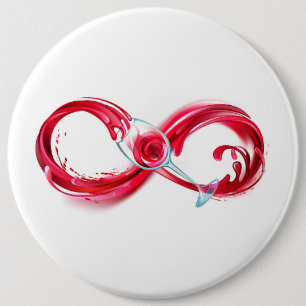 Infinity with Red Wine 6 Cm Round Badge