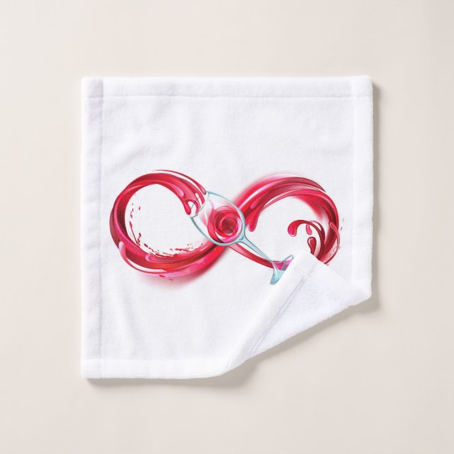 Infinity with Red Wine Bath Towel Set (Wash Cloth)