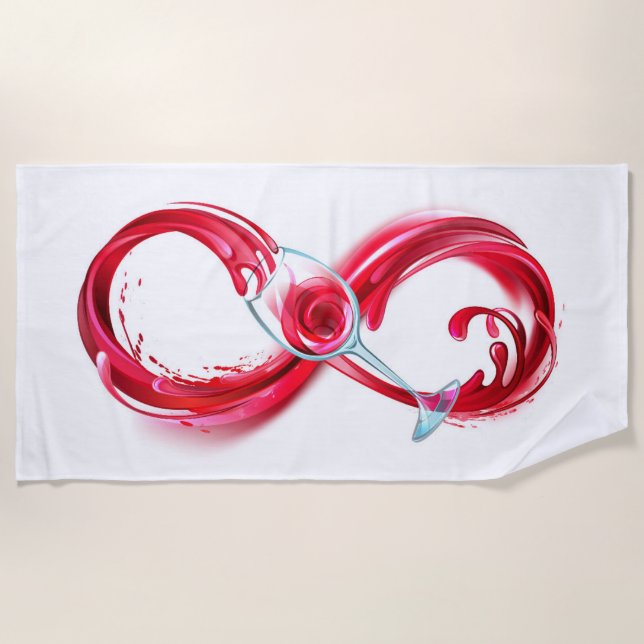 Infinity with Red Wine Beach Towel (Front)