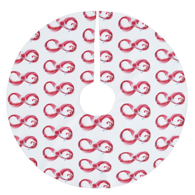 Infinity with Red Wine Brushed Polyester Tree Skirt (Front)