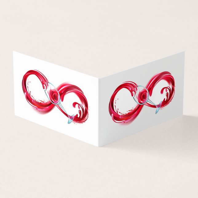 Infinity with Red Wine Business Card (Outside)
