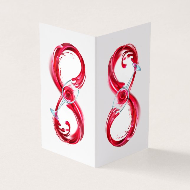 Infinity with Red Wine Business Card (Outside)