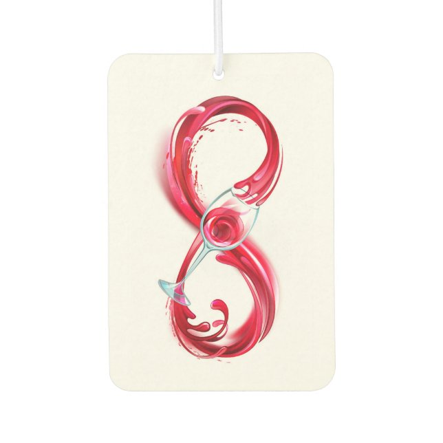 Infinity with Red Wine Car Air Freshener (Front)
