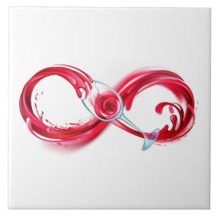 Infinity with Red Wine Ceramic Tile