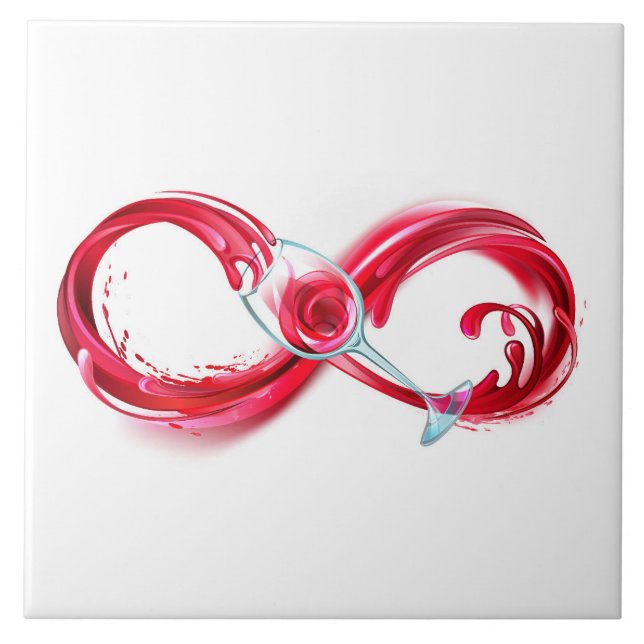 Infinity with Red Wine Ceramic Tile (Front)