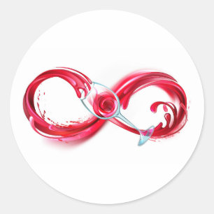 Infinity with Red Wine Classic Round Sticker