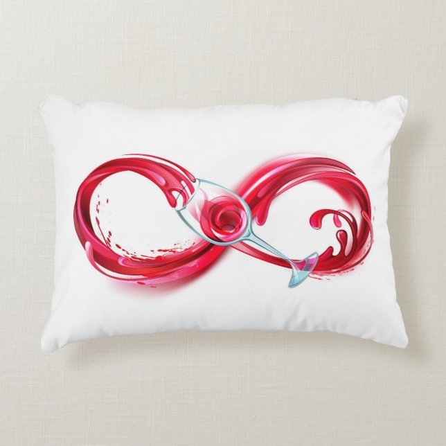 Infinity with Red Wine Decorative Cushion (Front)