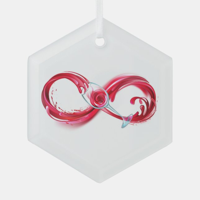 Infinity with Red Wine Glass Tree Decoration (Front)