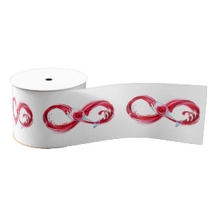 Infinity with Red Wine Grosgrain Ribbon