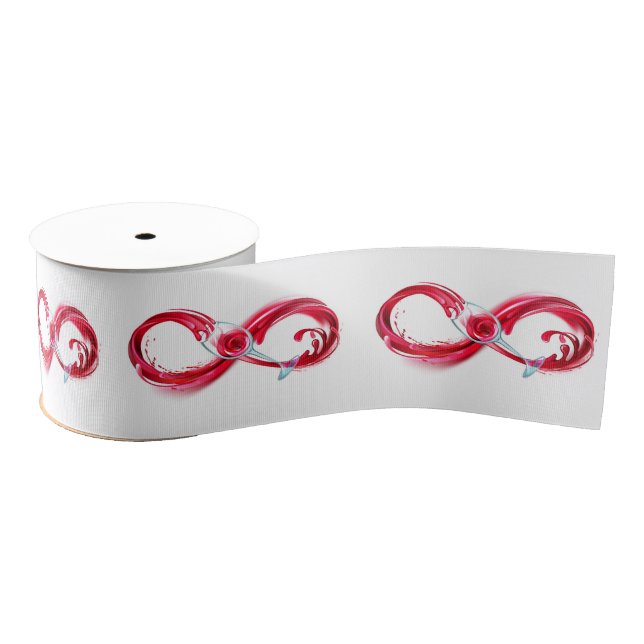 Infinity with Red Wine Grosgrain Ribbon (Spool)