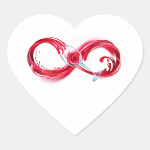 Infinity with Red Wine Heart Sticker